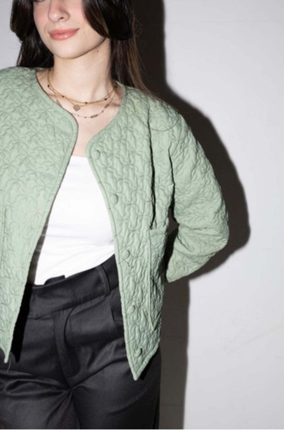Jacket with floral embroidery