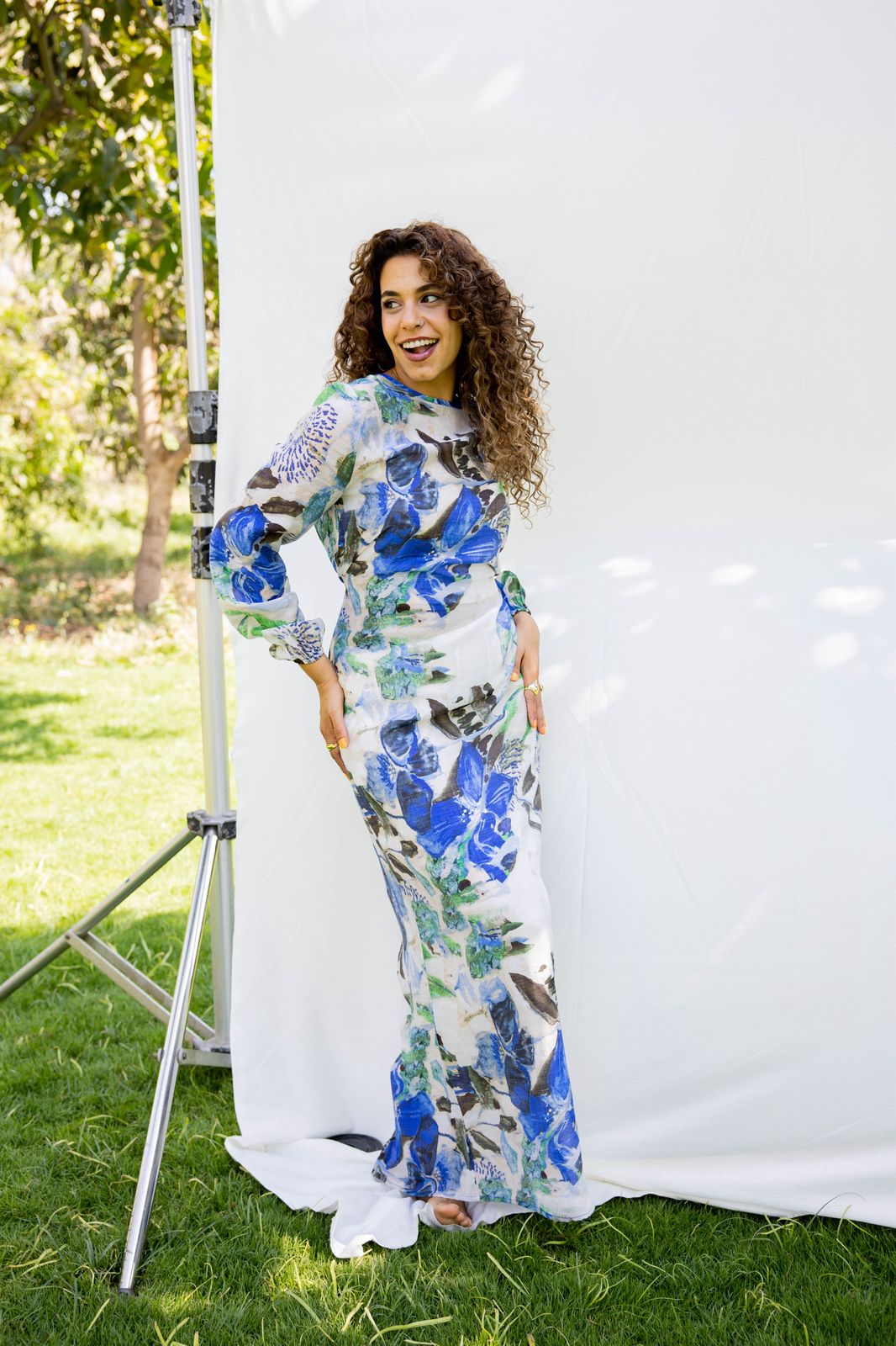 Printed linen dress