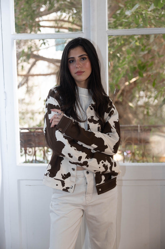 Cow print jacket