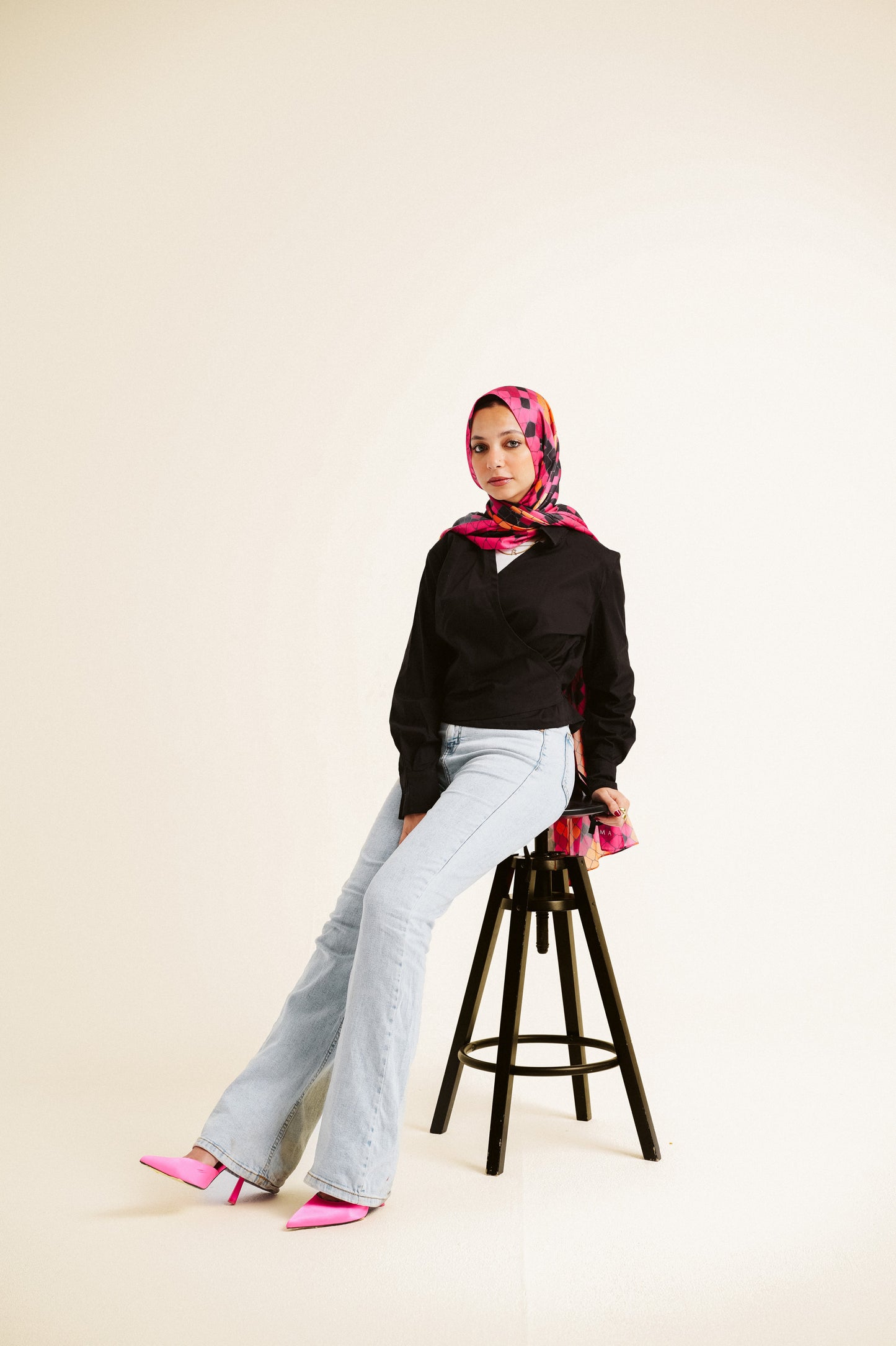Poplin wrap cropped shirt