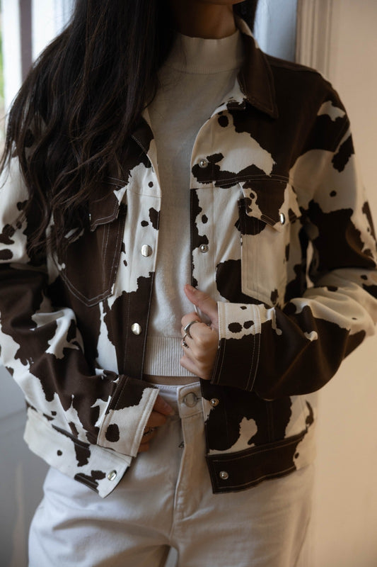 Cow print jacket