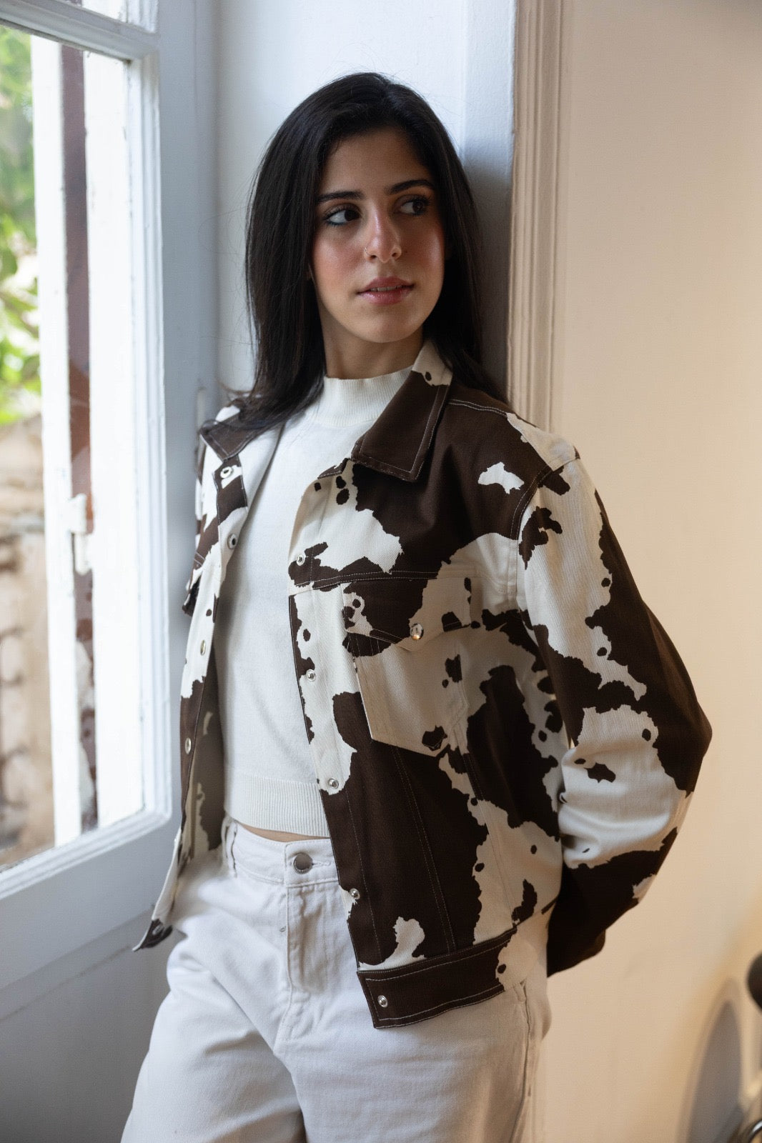 Cow print jacket